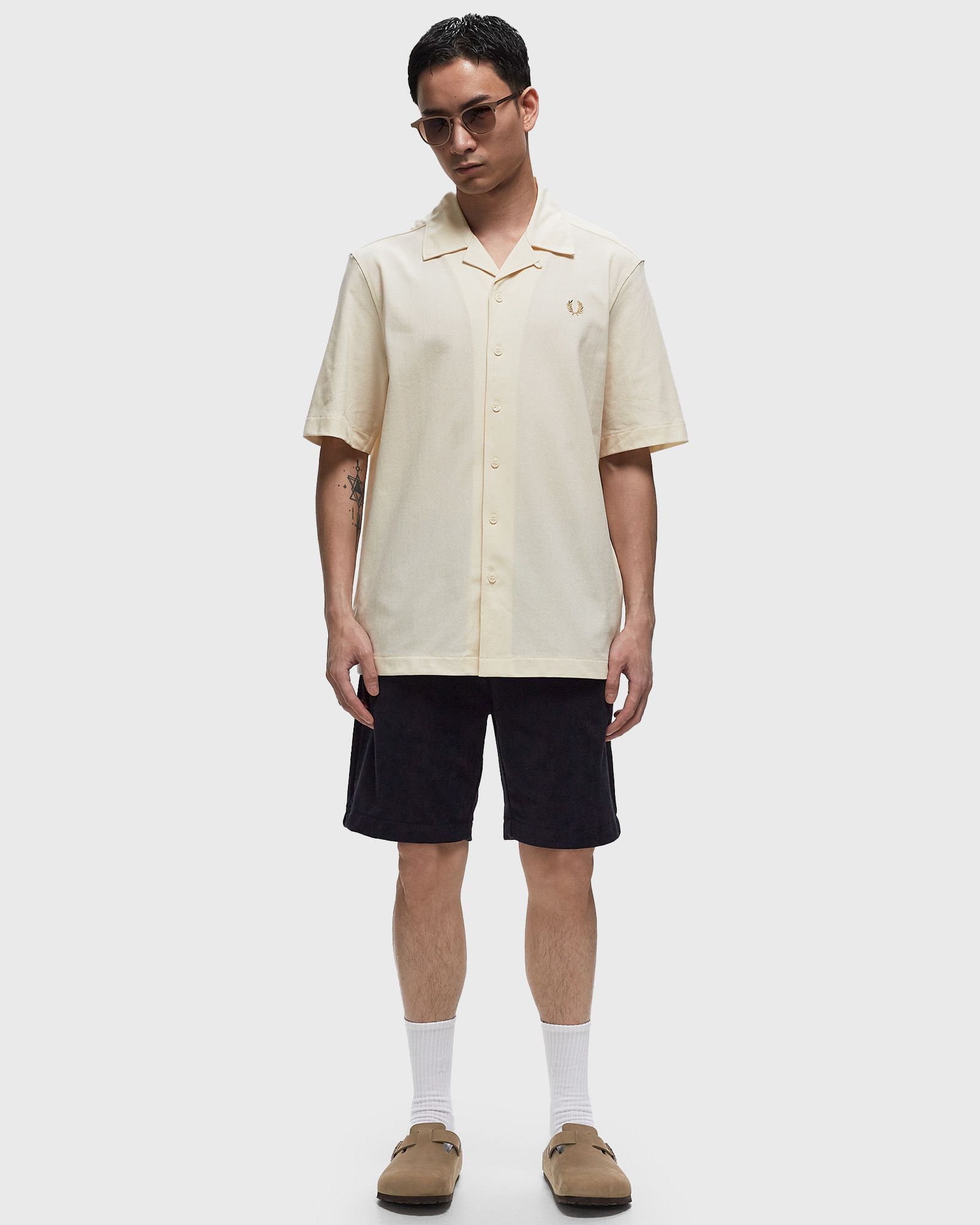 Woven Mesh Revere Collar Shirt
