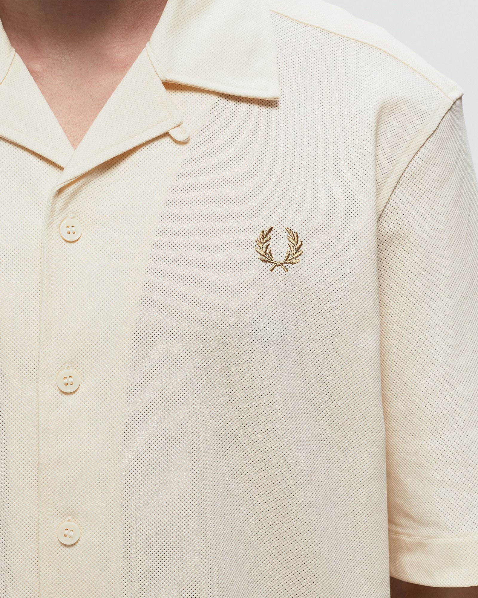 Woven Mesh Revere Collar Shirt