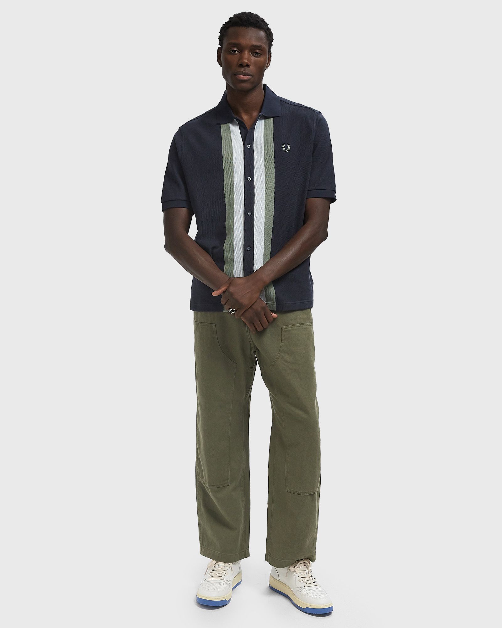 PANELLED BUTTON THROUGH POLOS