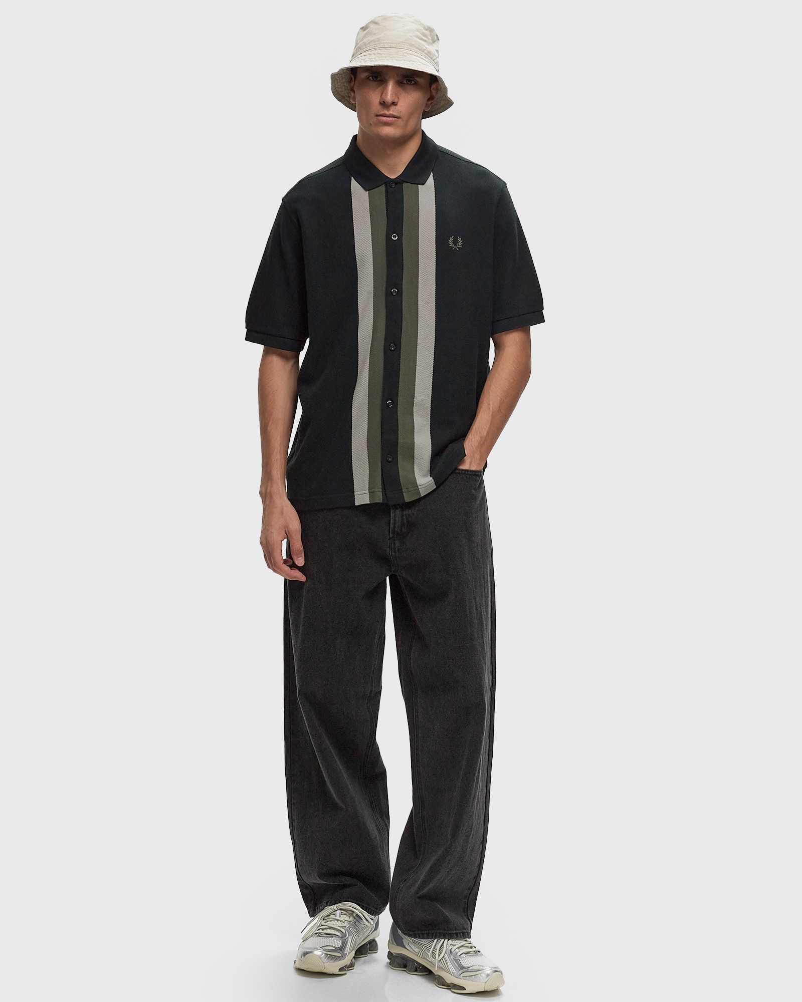 PANELLED BUTTON THROUGH POLO S