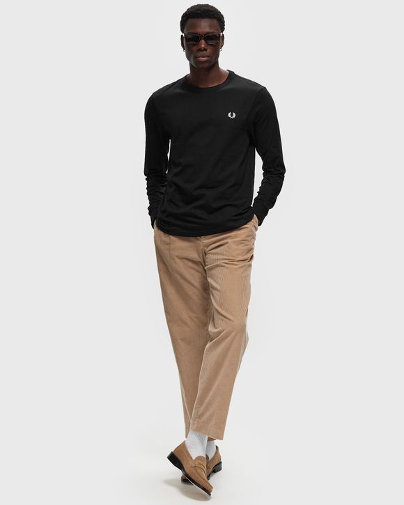 Fred Perry LONG SLEEVE CREW NECK T-SHIRT Black | BSTN Store