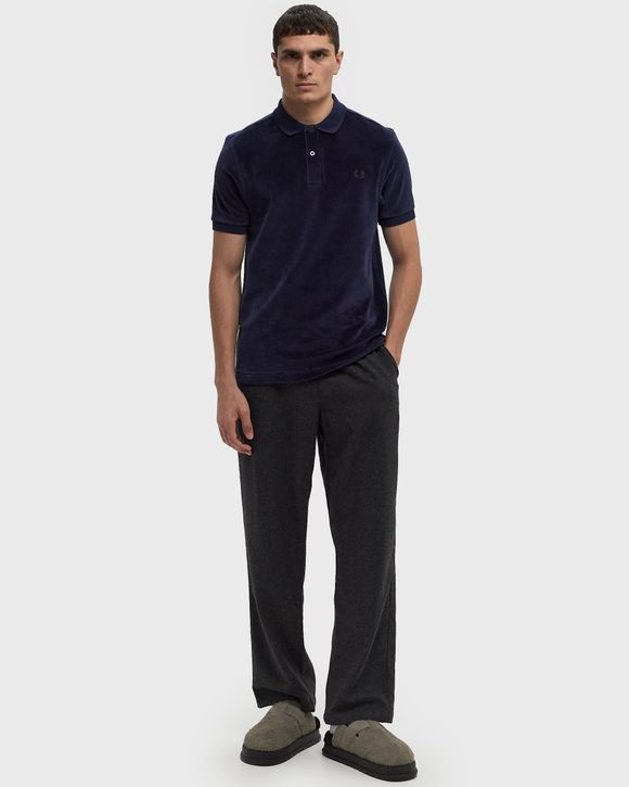 VELOUR ZIP NECK POLO SHIRT