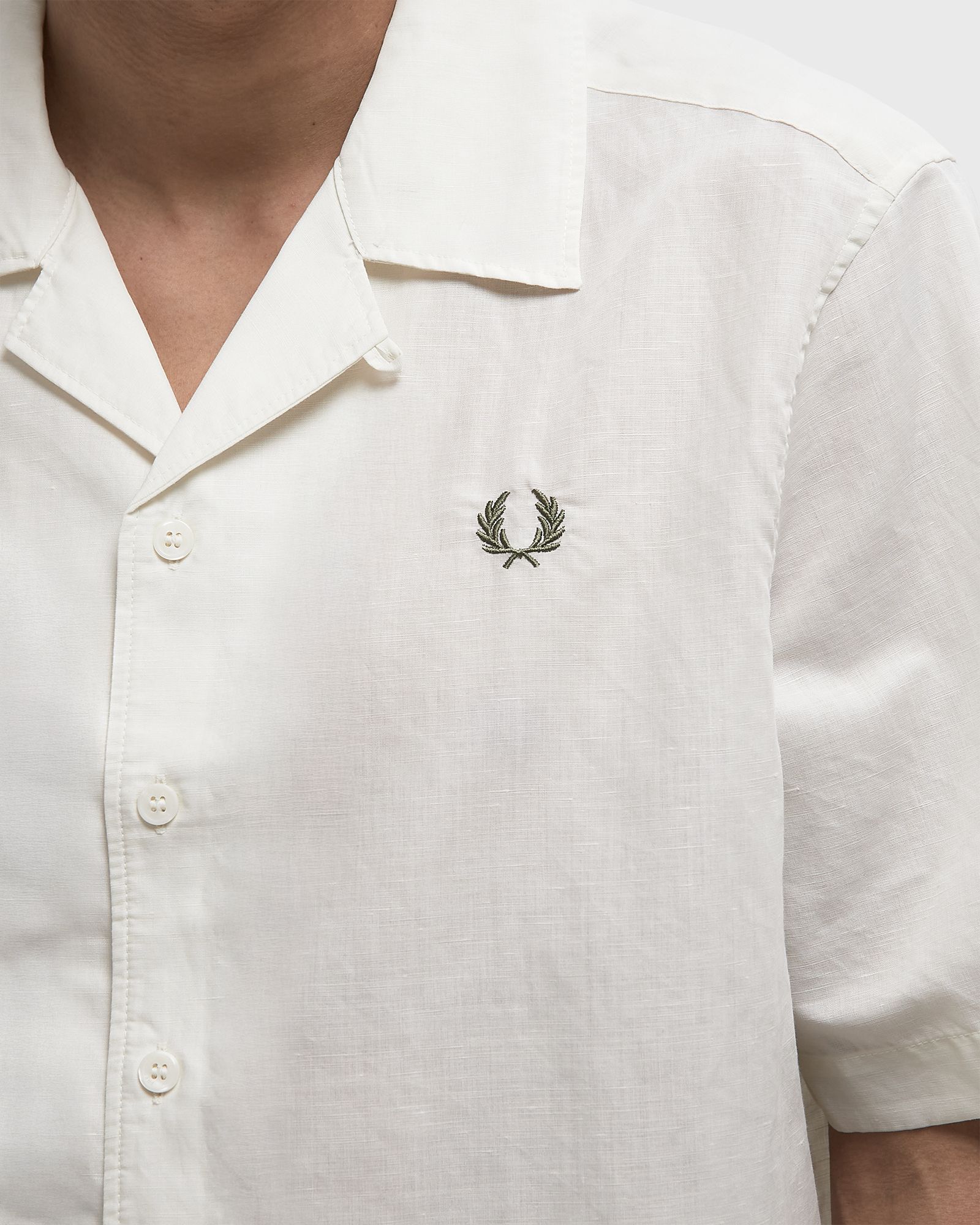 LINEN BLEND REVERE COLLAR SHIR