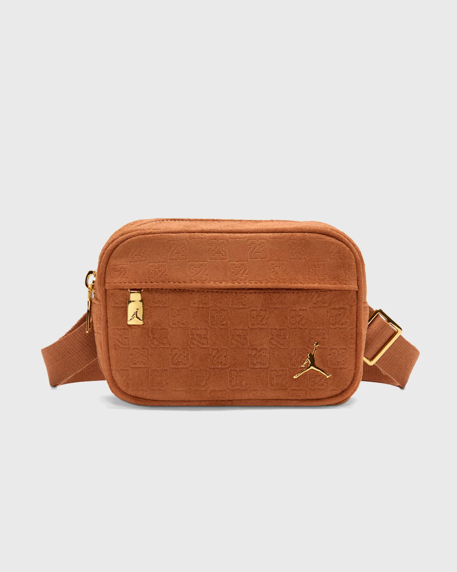 Jordan Jordan SUEDE MONOGRAM CAMERA BAG in brown