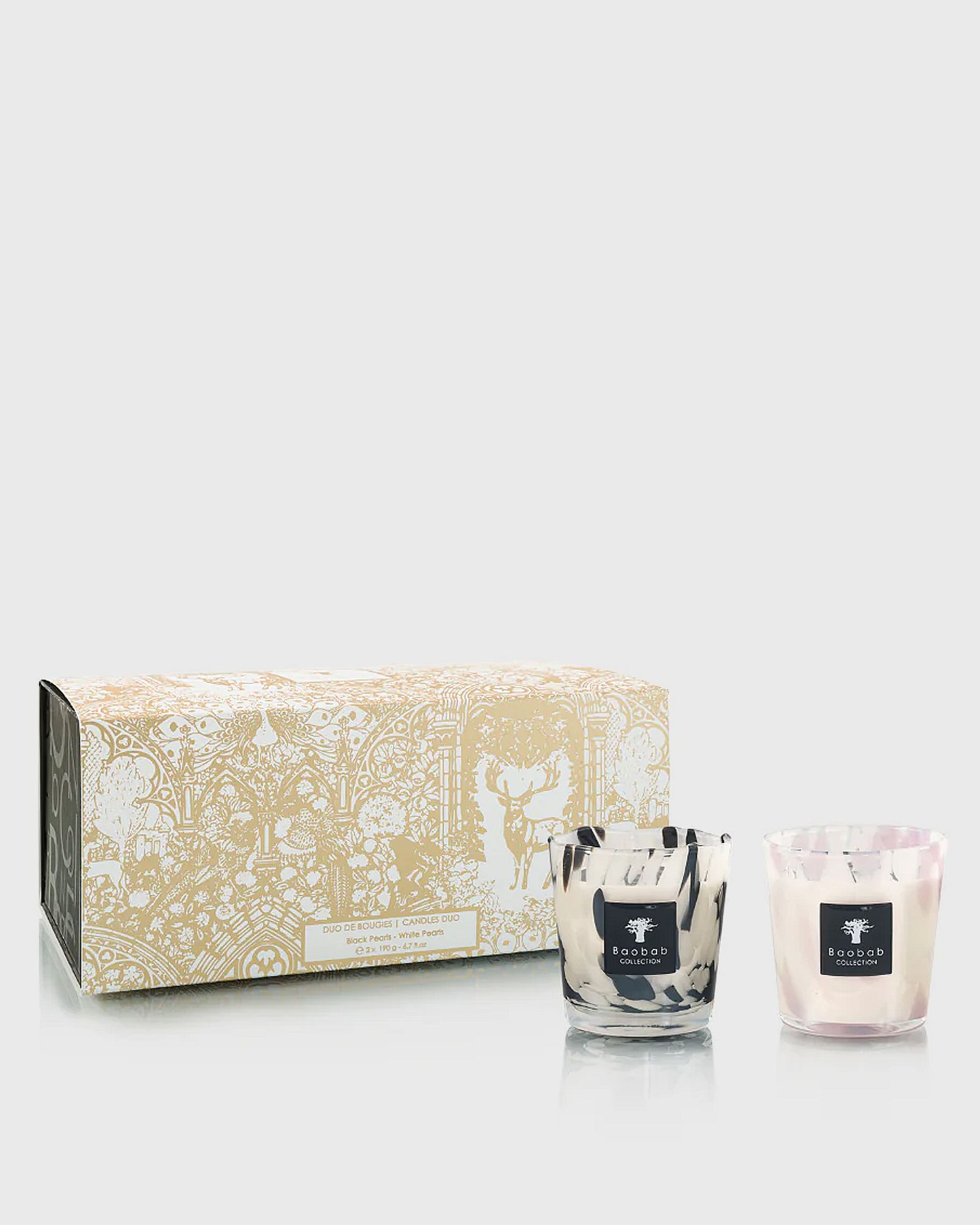 Duo candles Pearls MAX08 Black-White - 180GR