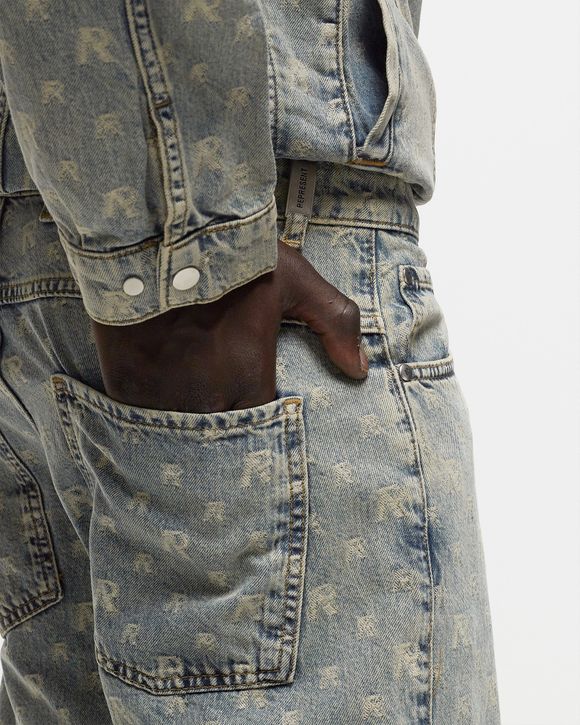 Louis Vuitton Grey Monogram Distressed Baggy Denim