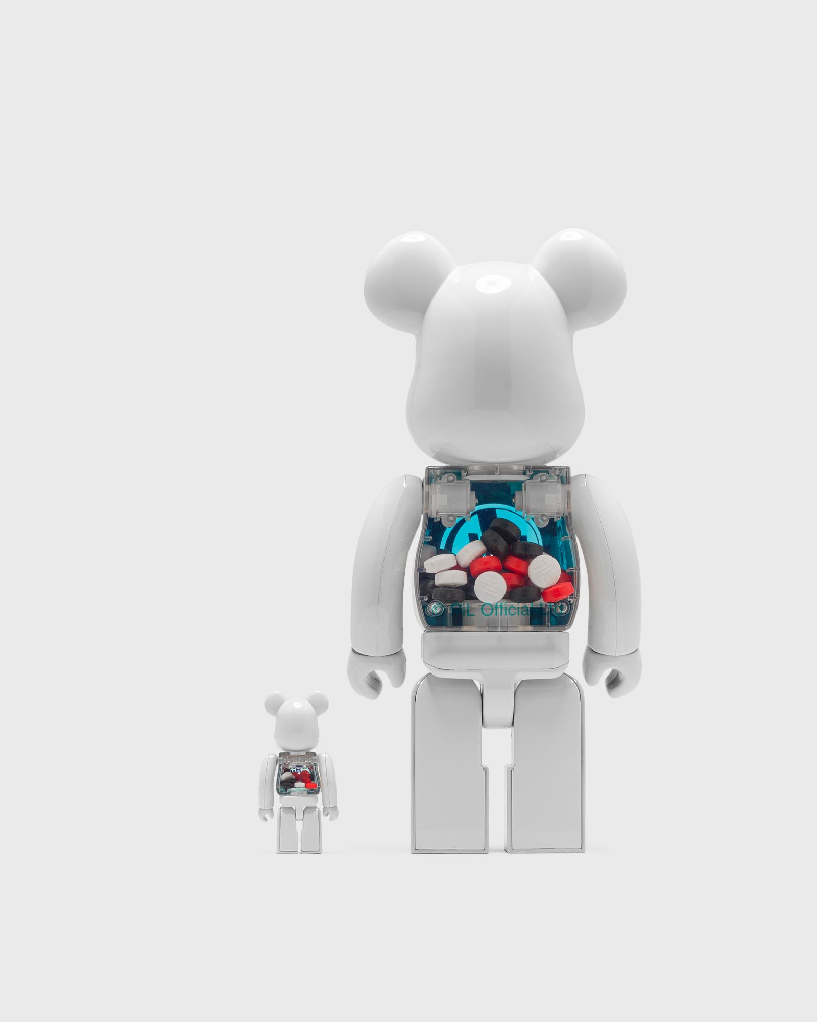MEDICOM BEARBRICK 400% PIL WHITE CHROME 2-PACK Multi | BSTN