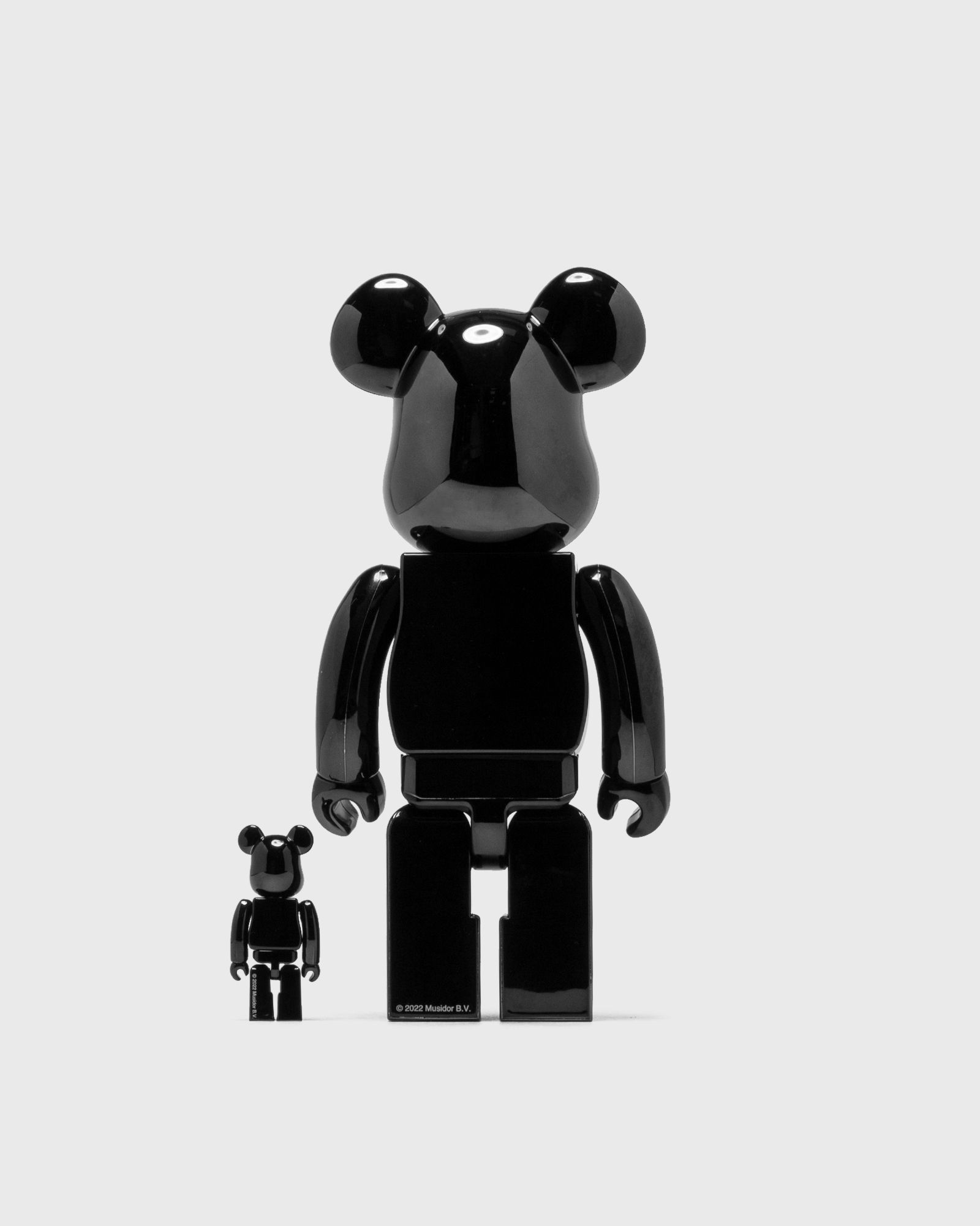 BEARBRICK 400% THE ROLLING STONES LOGO BLACK CHROME 2-PACK
