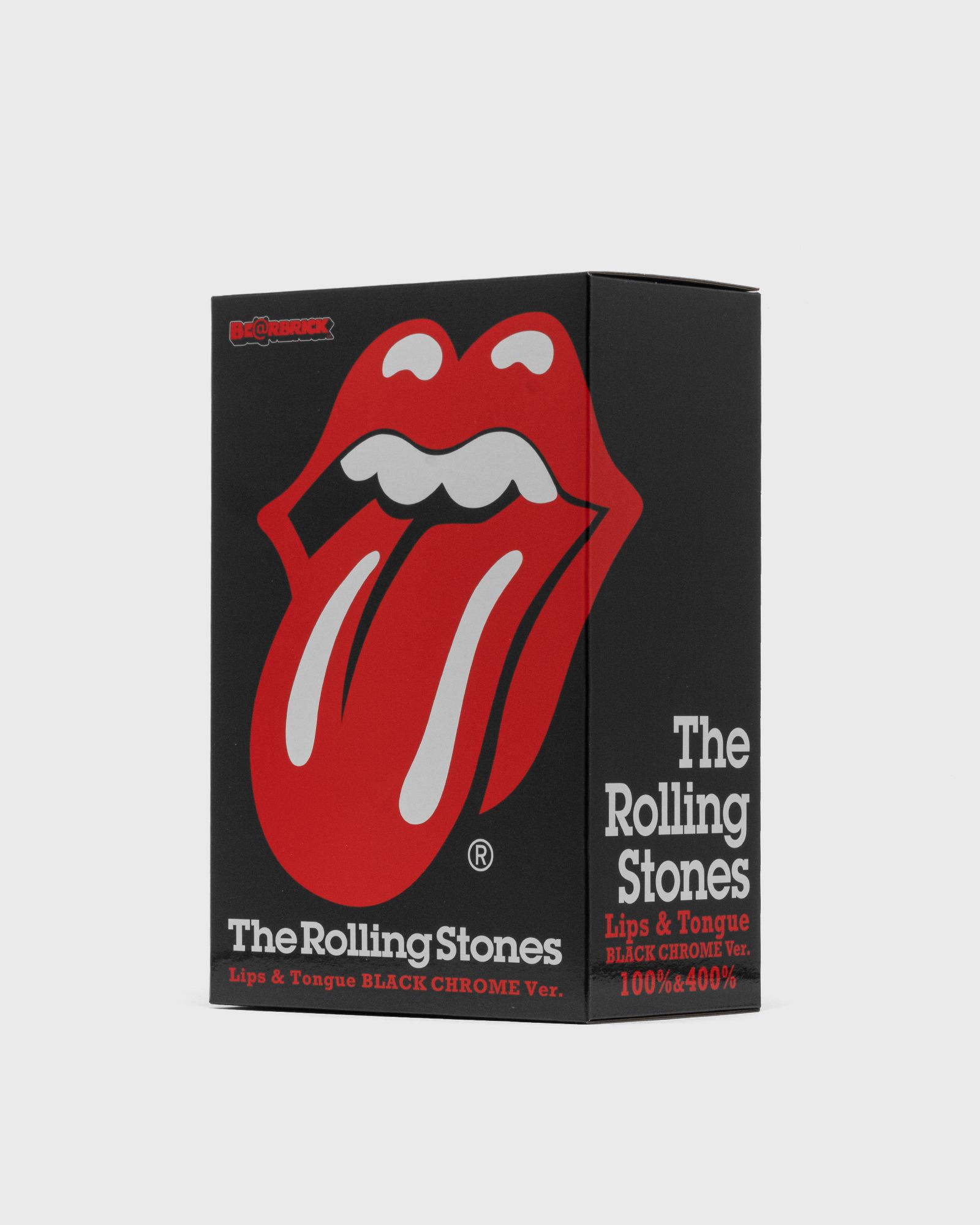 BEARBRICK 400% THE ROLLING STONES LOGO BLACK CHROME 2-PACK