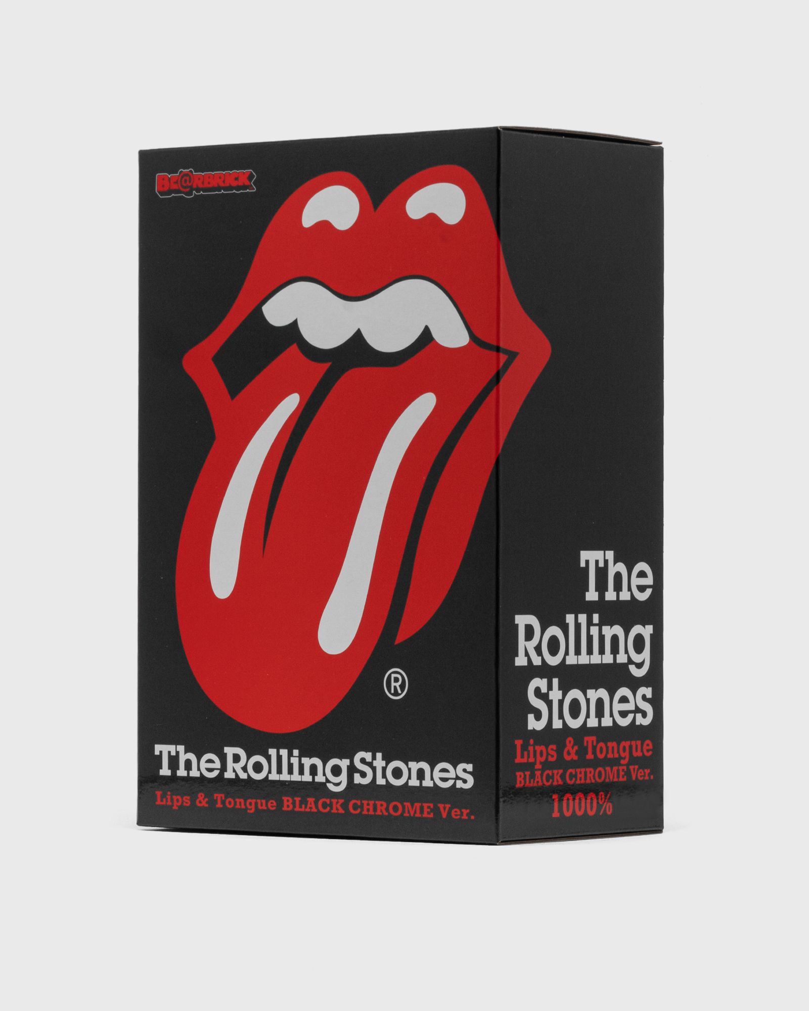 BEARBRICK 1000% THE ROLLING STONES LOGO BLACK CHROME
