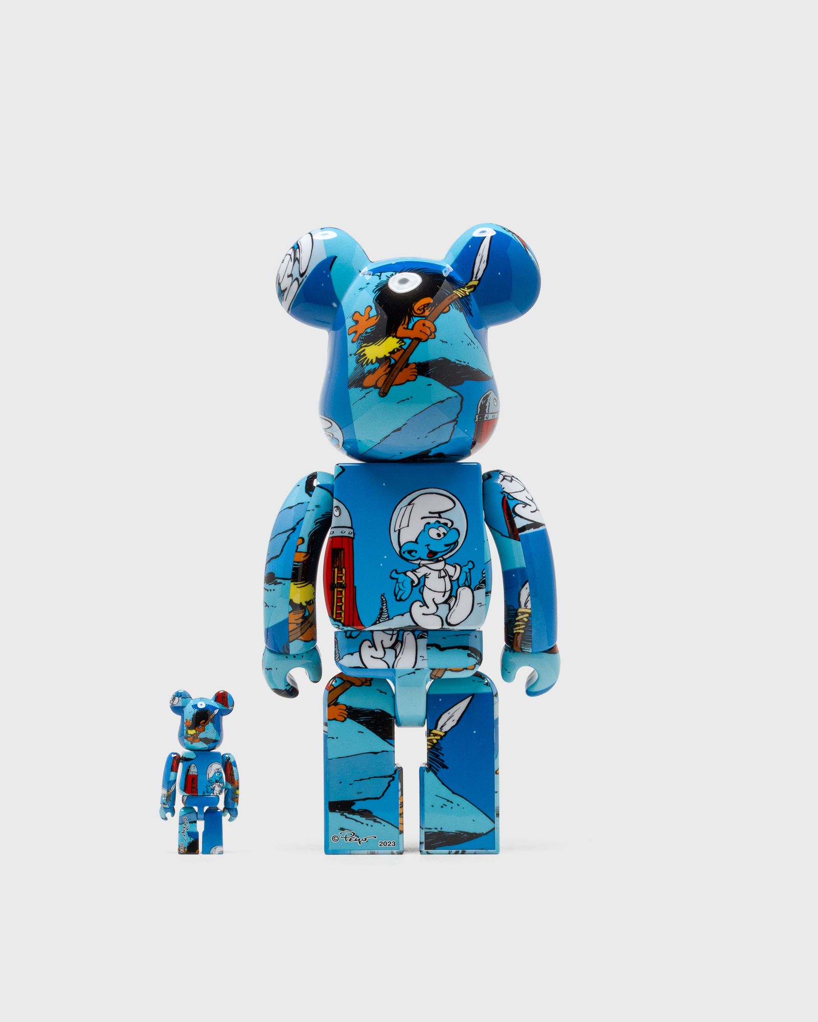BEARBRICK 400% THE SMURFS THE ASTROSMURF 2-PACK
