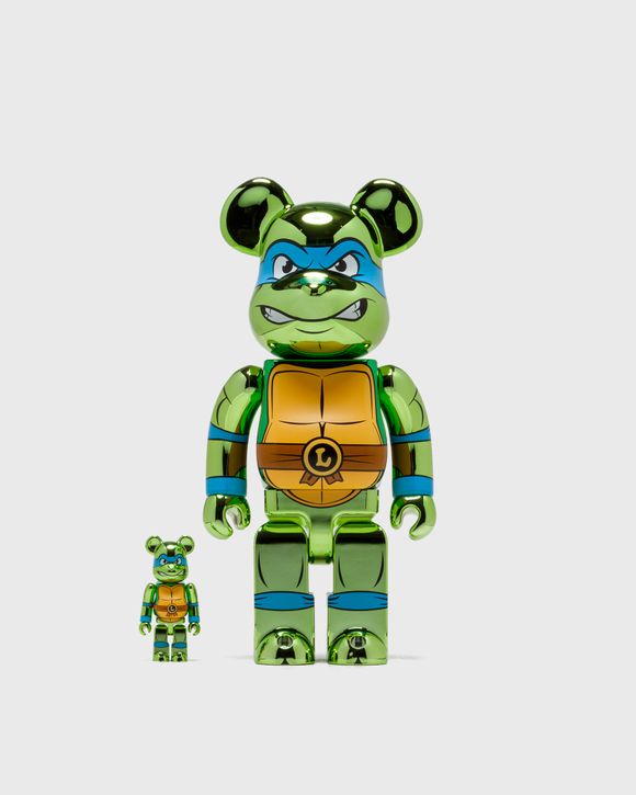 MEDICOM BEARBRICK 100% 400% TMNT LEONARDO CHROME Green | BSTN Store