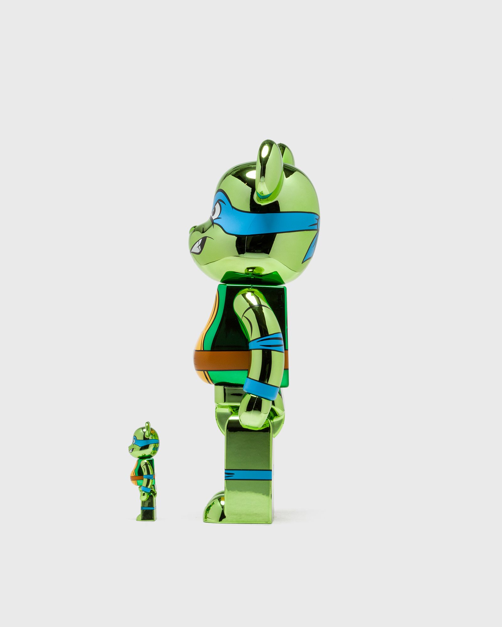 BEARBRICK 100% 400% TMNT LEONARDO CHROME