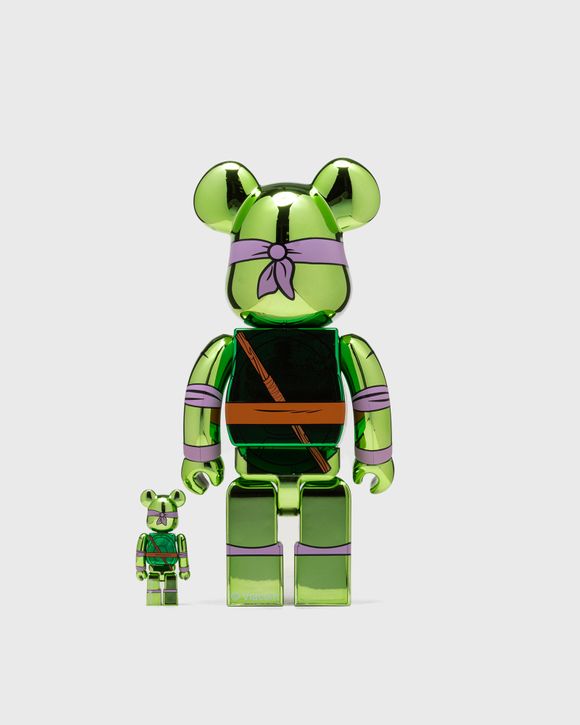 MEDICOM BEARBRICK 400% TMNT DONATELLO CHROME 2-PACK Green