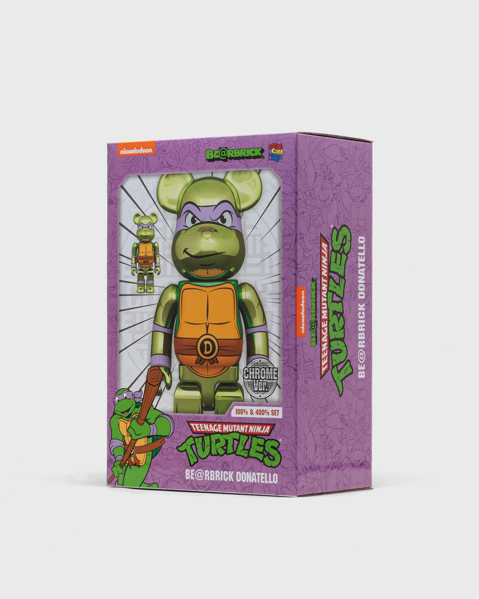 BEARBRICK 400% TMNT DONATELLO CHROME 2-PACK