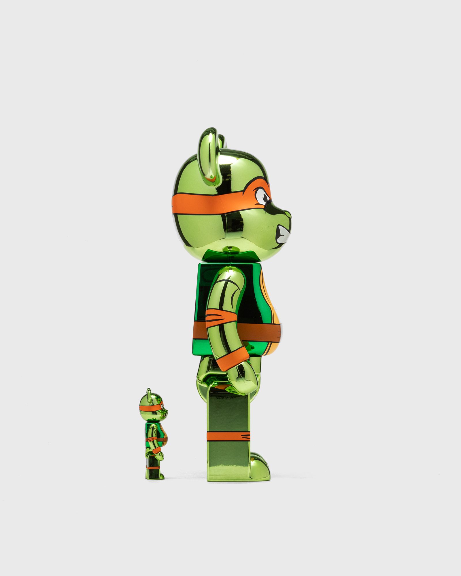 BEARBRICK 100% 400% TMNT MICHELANGELO CHROME