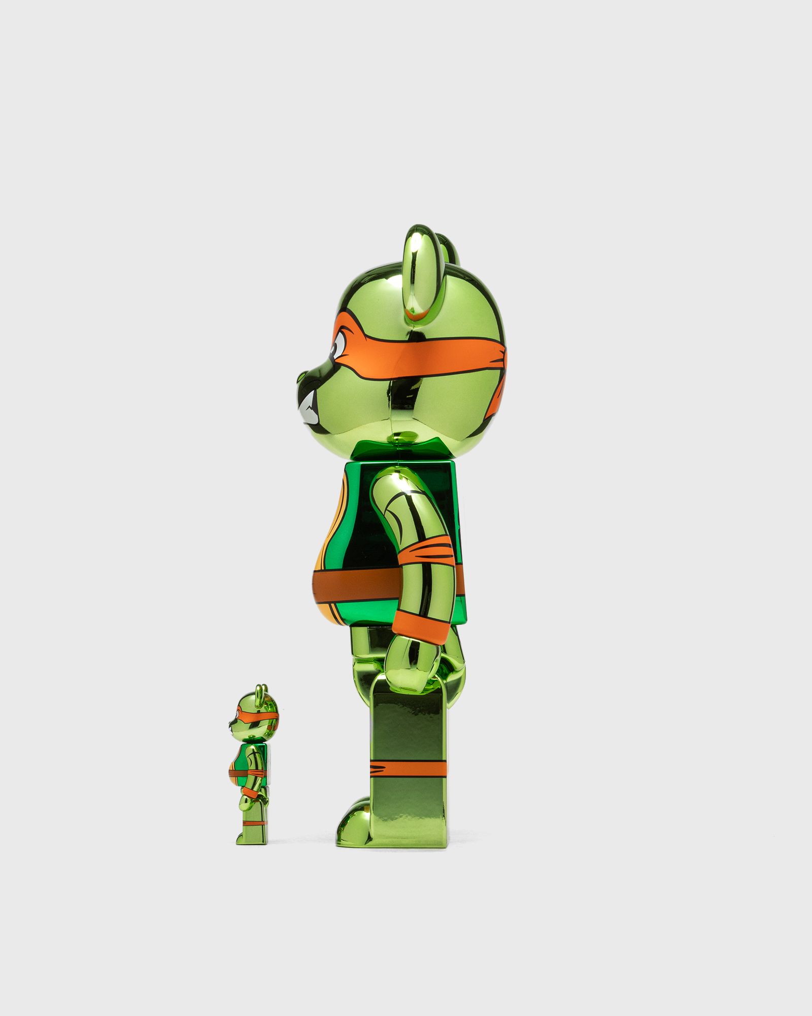 BEARBRICK 100% 400% TMNT MICHELANGELO CHROME