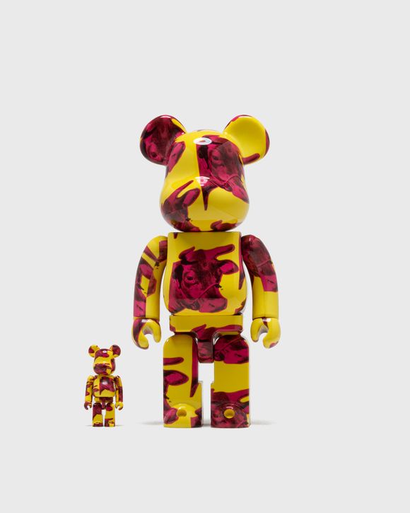 MEDICOM BEARBRICK 400% ANDY WARHOL COW WALLPAPER 2-PACK Red/Yellow - MULTI