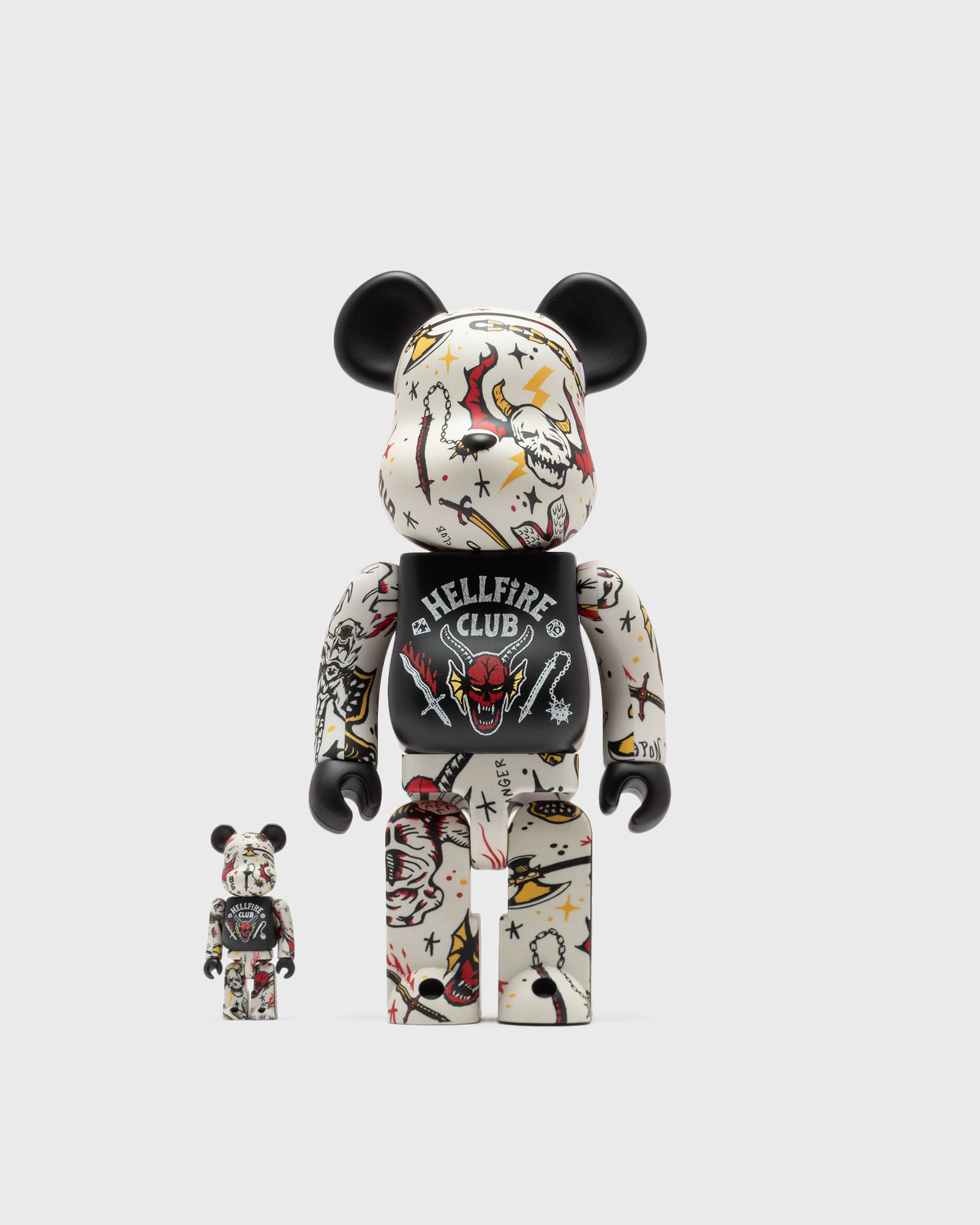 BEARBRICK 100% 400% STRANGER THINGS HELLFIRE CLUB