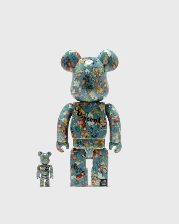 BEARBRICK 100% 400% VAN GOGH FLOWERS BLUE