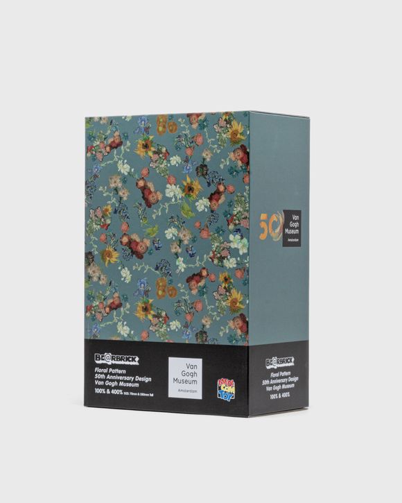 BEARBRICK 100% 400% VAN GOGH FLOWERS BLUE