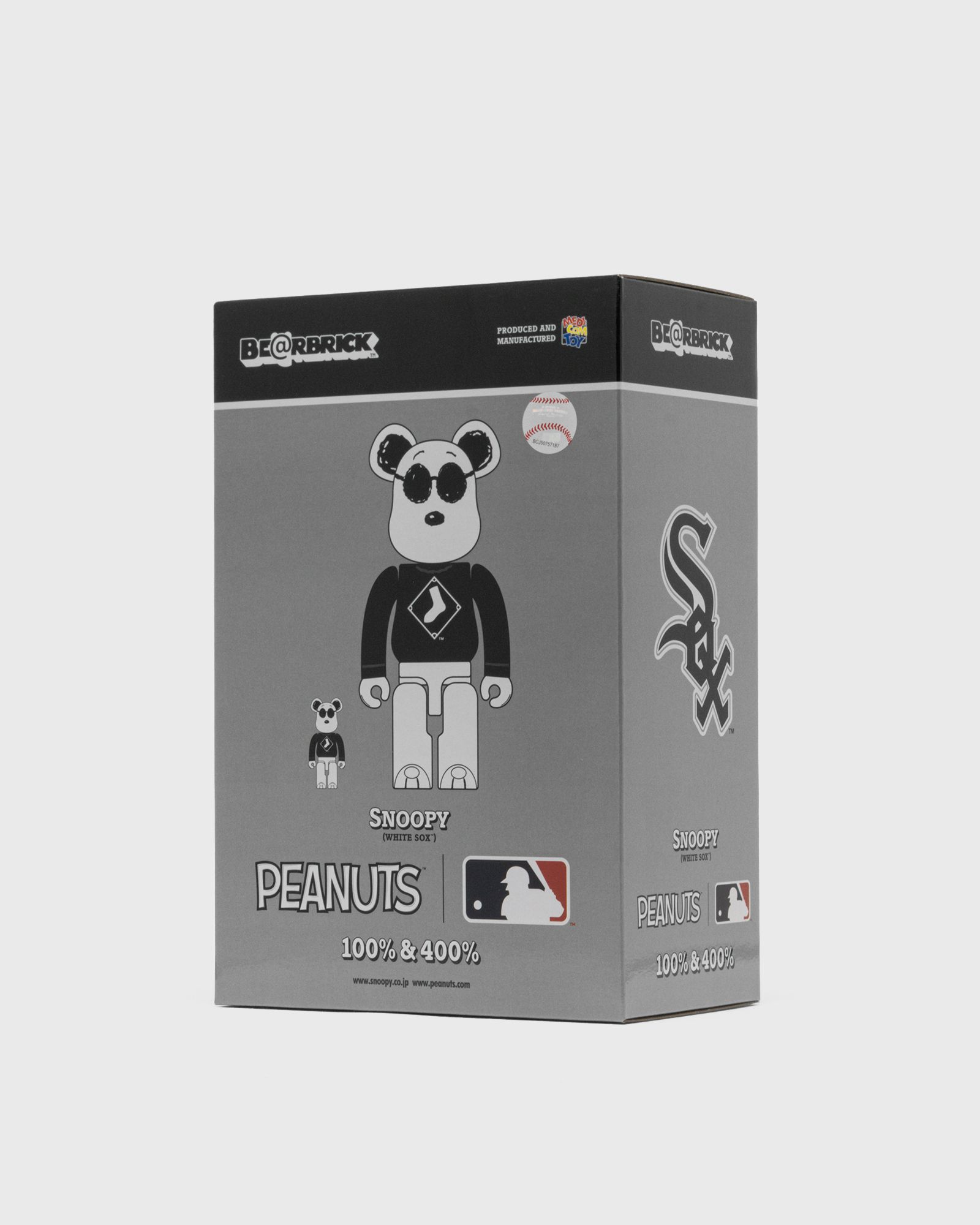 BEARBRICK 100% 400% MLB X PEANUTS SNOOPY WHITE SOX