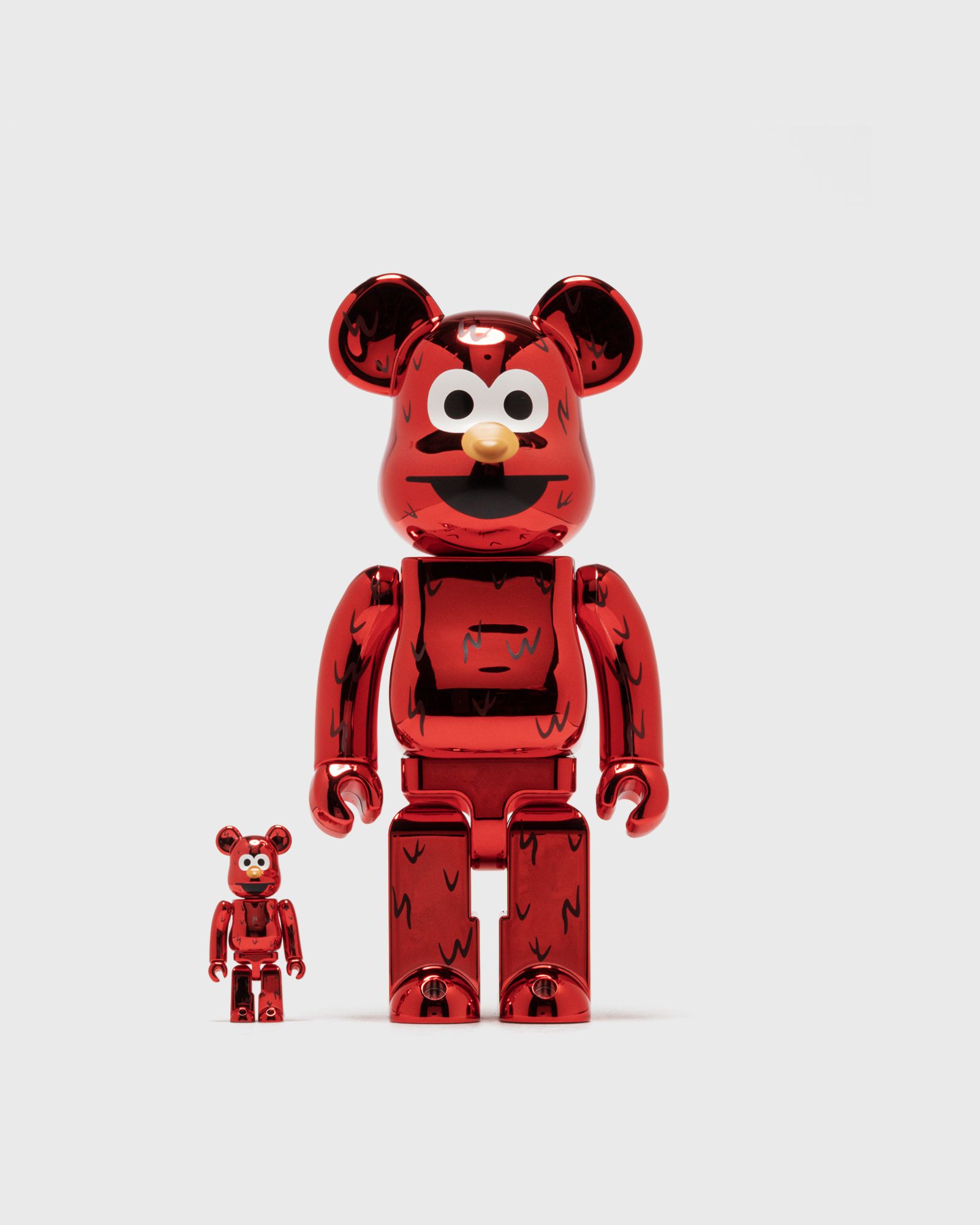 BEARBRICK 100% 400% SESAME STREET ELMO CHROME