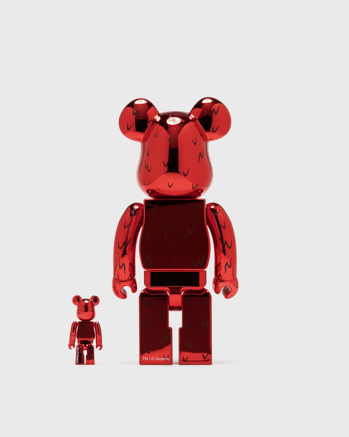 MEDICOM BEARBRICK 100% 400% SESAME STREET ELMO CHROME Multi
