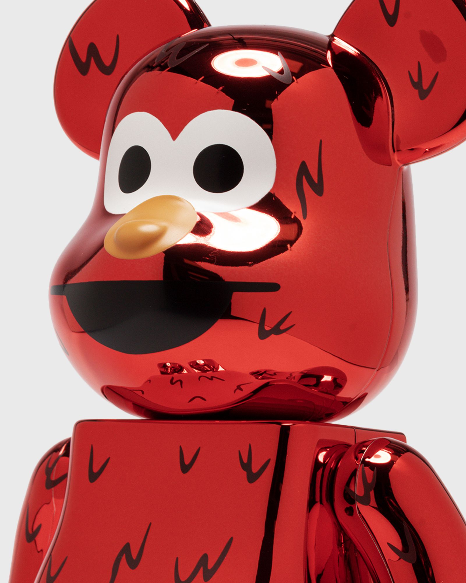 BEARBRICK 100% 400% SESAME STREET ELMO CHROME