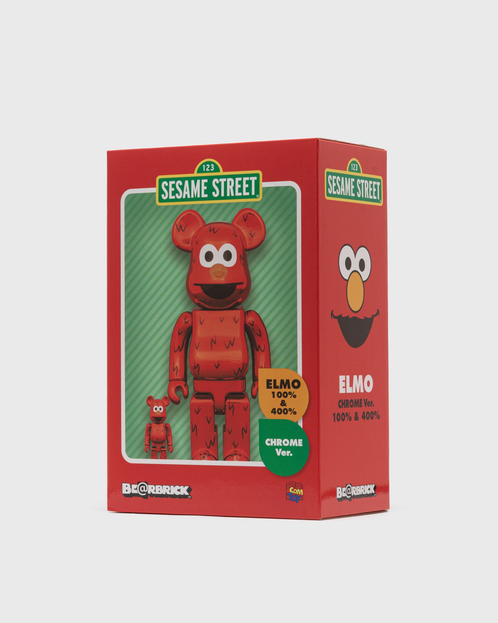 BEARBRICK 100% 400% SESAME STREET ELMO CHROME