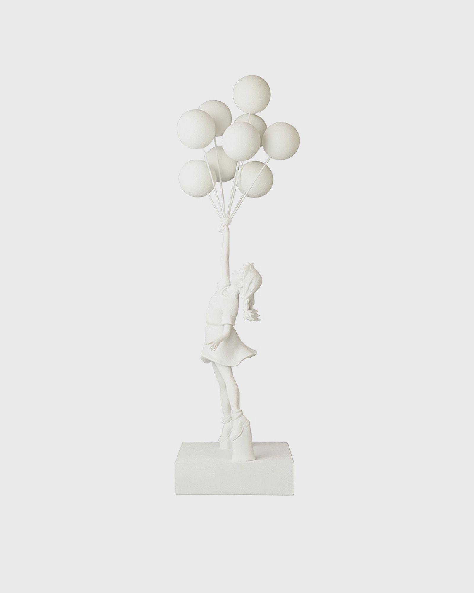 BRANDALISM FLYING BALLOONS GIRL STATUE GESSO VERSION