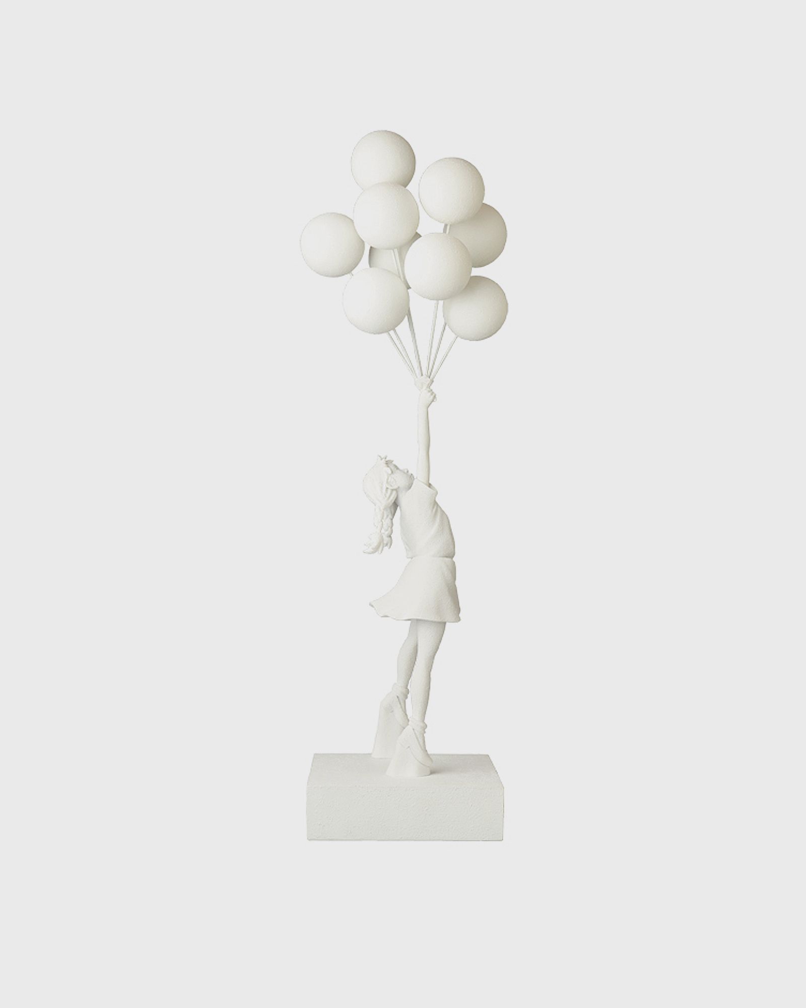 BRANDALISM FLYING BALLOONS GIRL STATUE GESSO VERSION