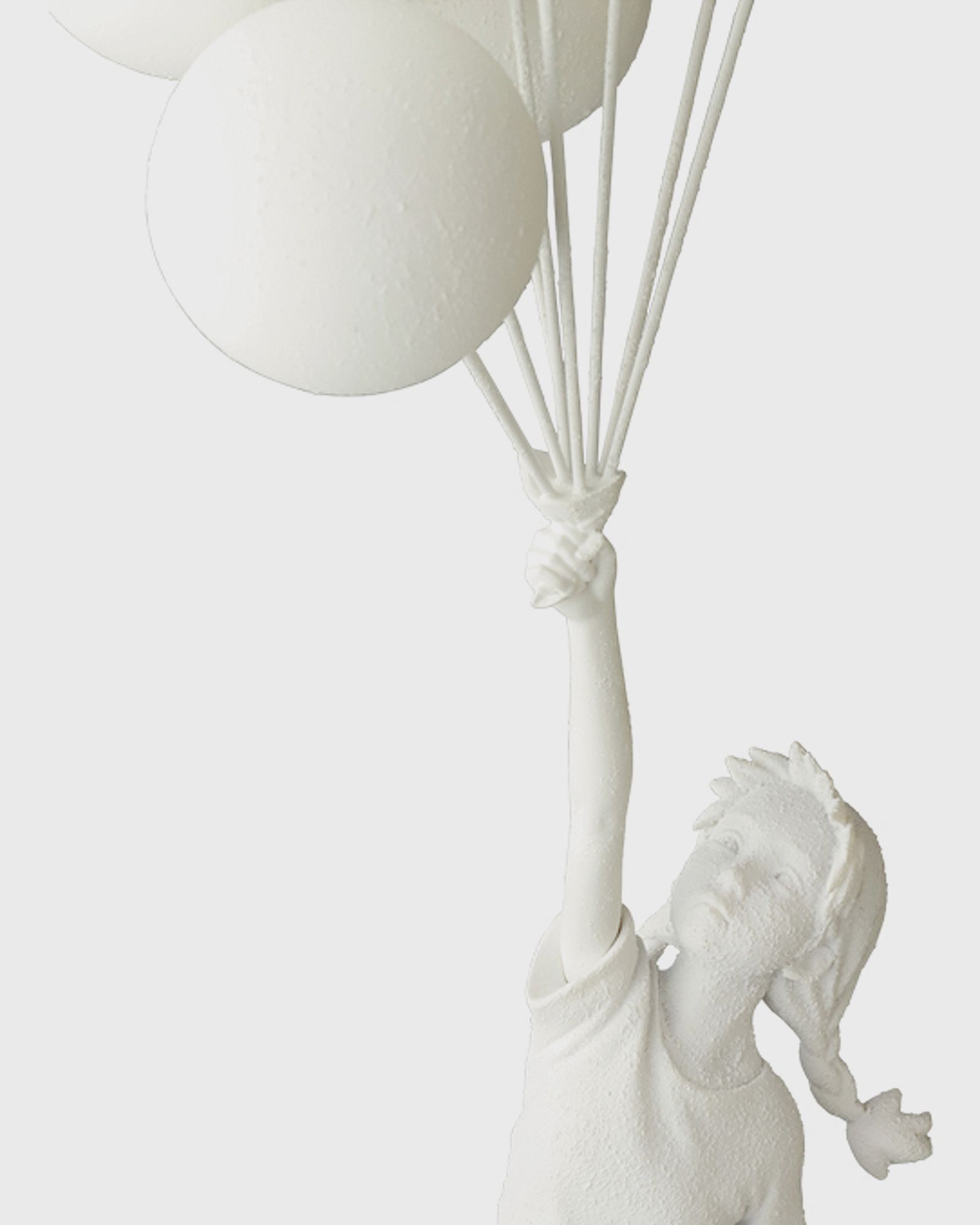 BRANDALISM FLYING BALLOONS GIRL STATUE GESSO VERSION