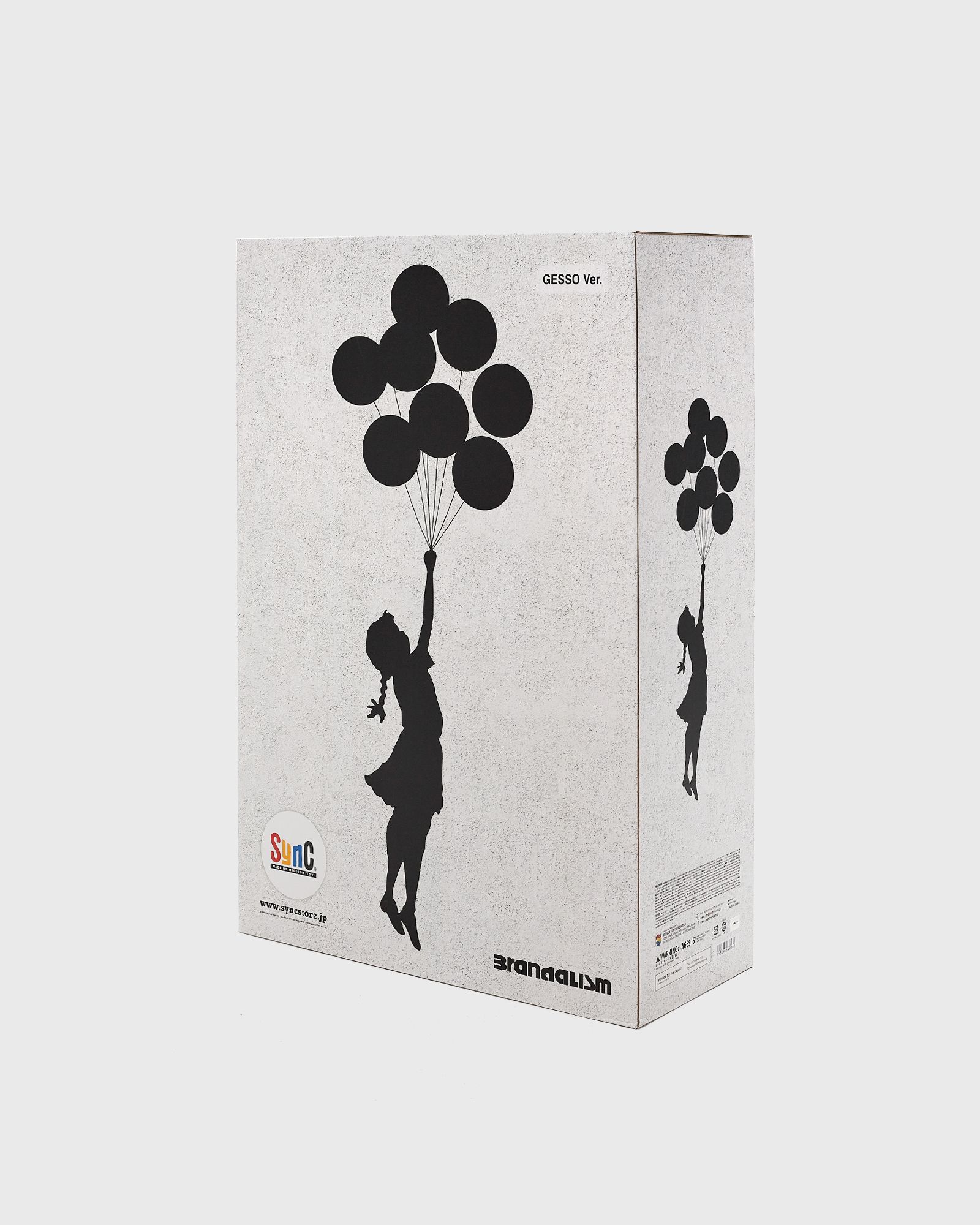 BRANDALISM FLYING BALLOONS GIRL STATUE GESSO VERSION