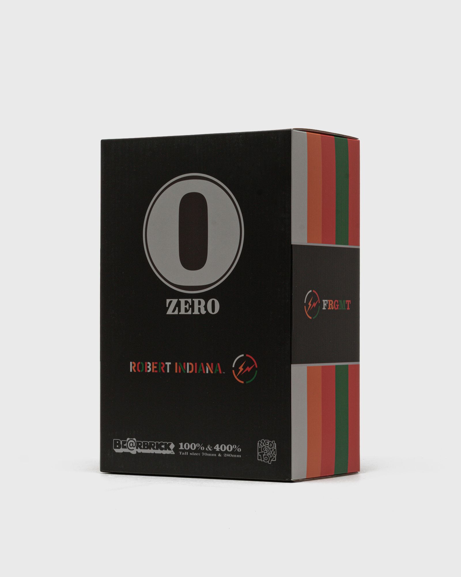 BEARBRICK 100% 400% ROBERT INDIANA X FRAGMENTDESIGN RUBBER BLACK