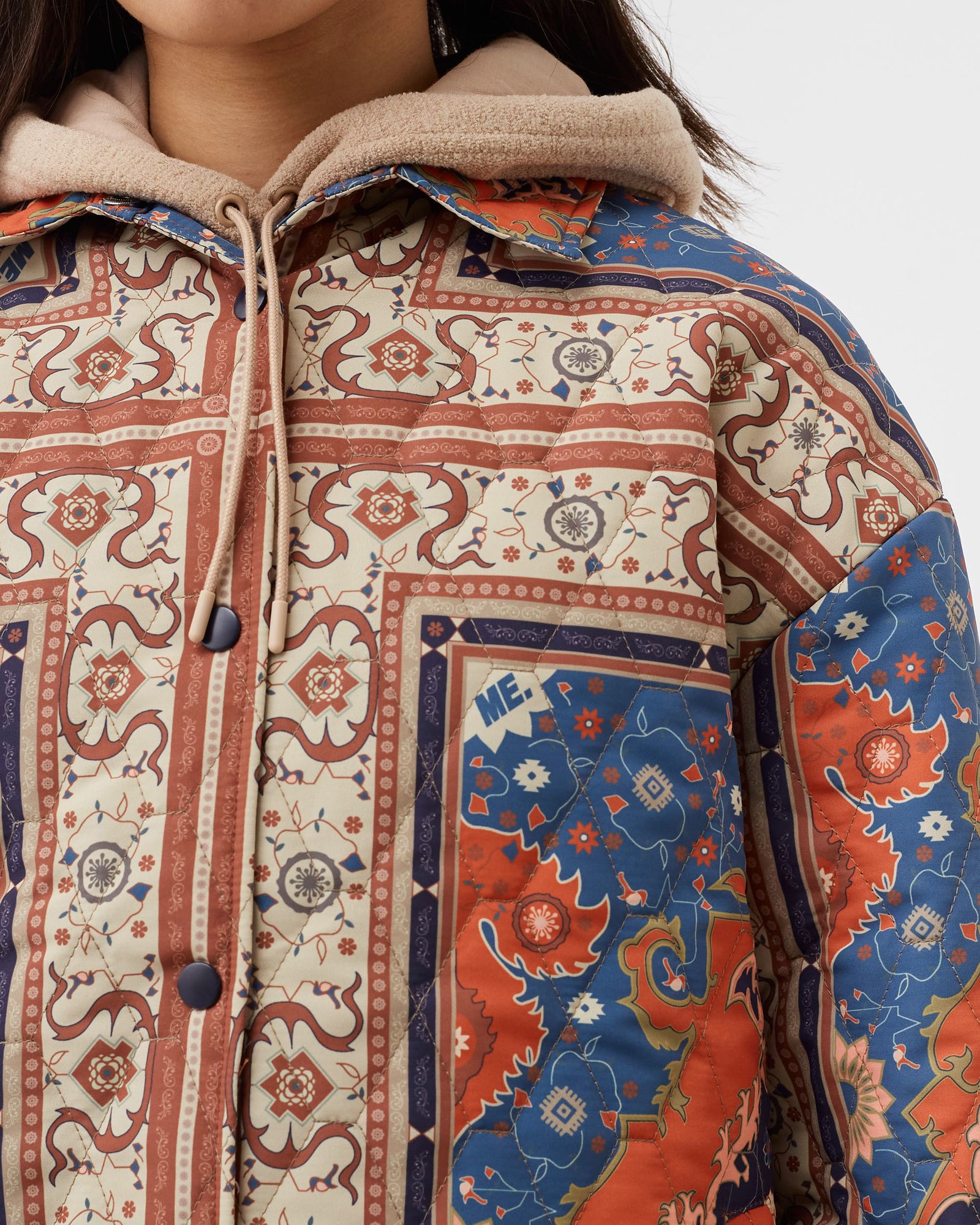 Persian Rug Quilted Shirt Jacket