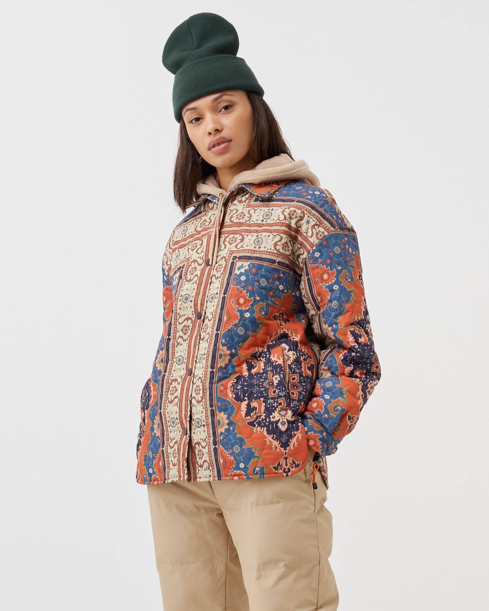 Persian Rug Quilted Shirt Jacket