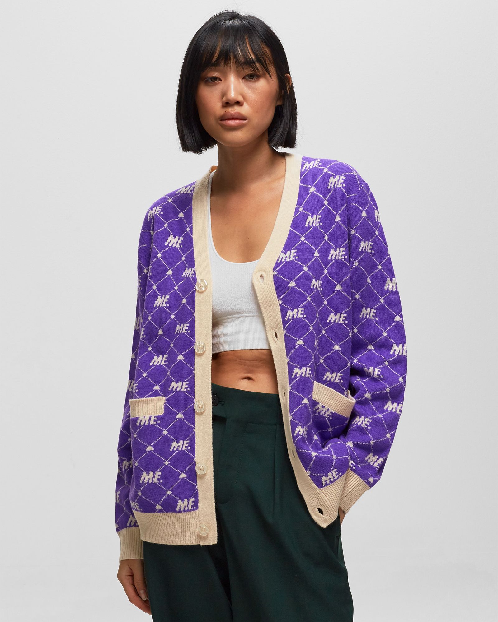 ME. Monogram Cardigan - Magic Purple