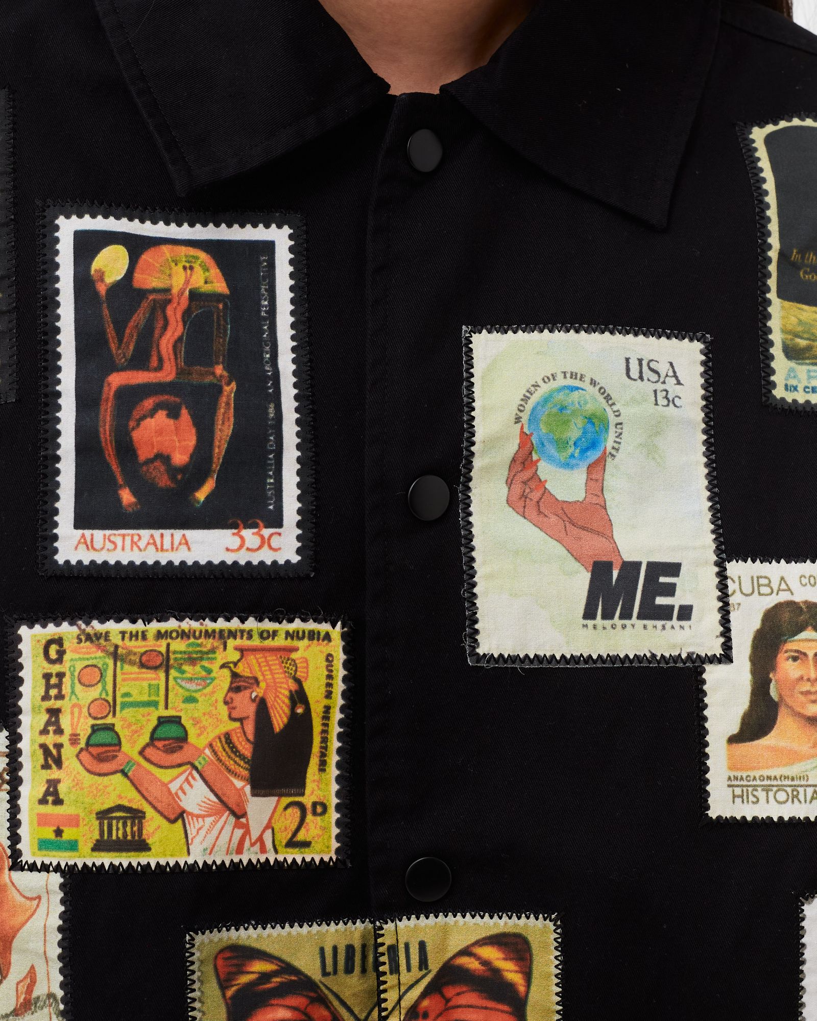 KEEP ME POSTED TWILL VARSITY JACKET