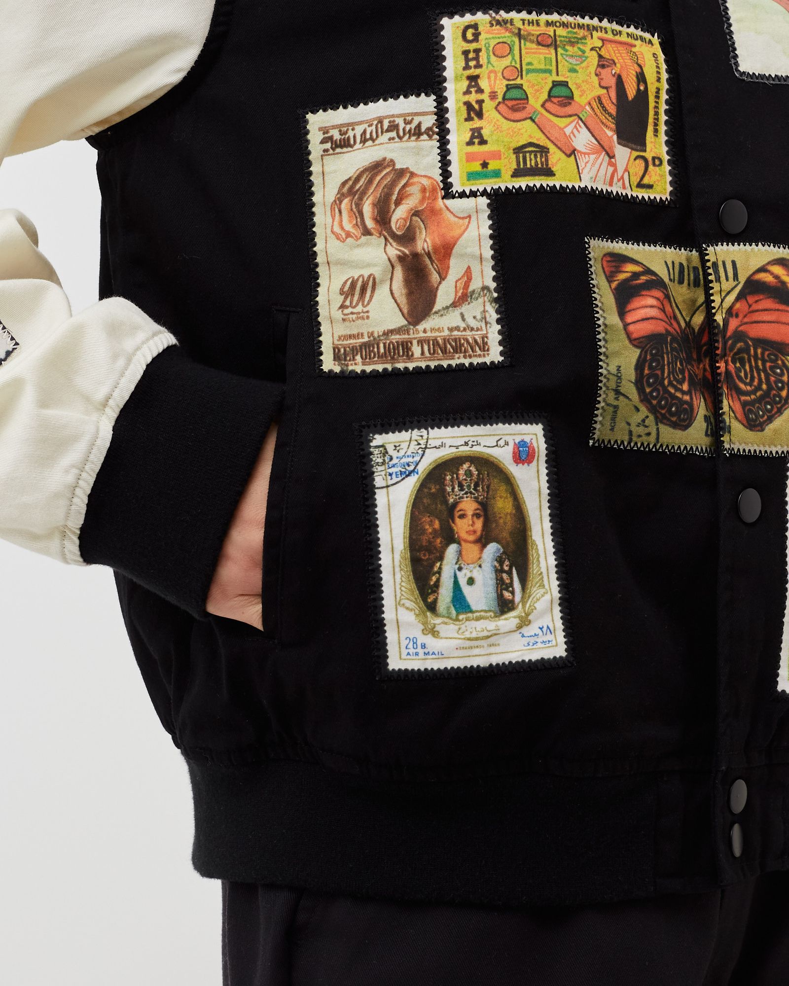 KEEP ME POSTED TWILL VARSITY JACKET