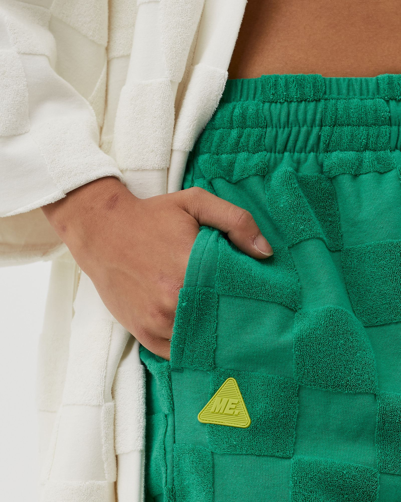 Estelle Terrycloth Check Lounge Short