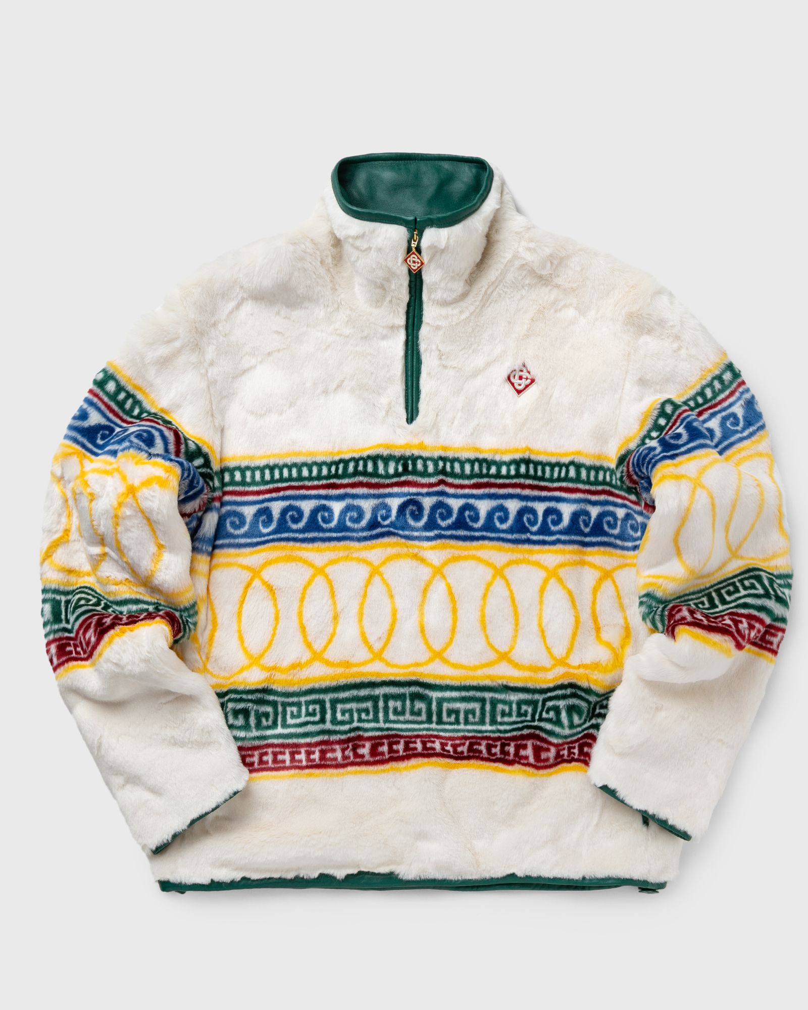 JACQUARD FAUX FUR PULLOVER JACKET