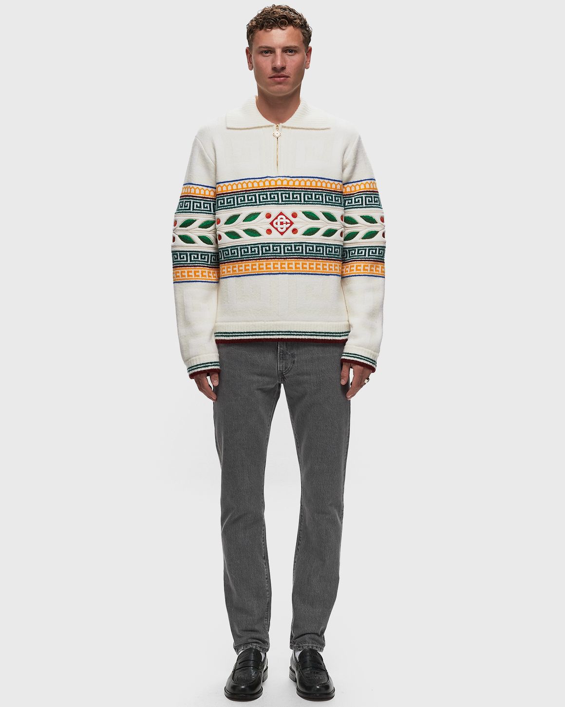 【関税込み】Casablanca ホワイト Laurel Olympique セーター Casablanca | Laurel Olympique Sweater | Knitted Tops