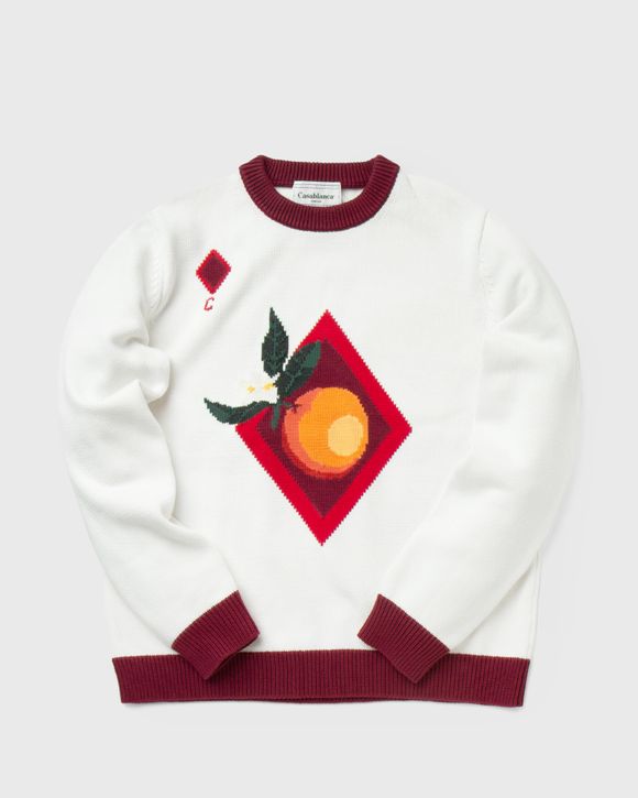 ORANGE CARD INTARSIA SWEATER