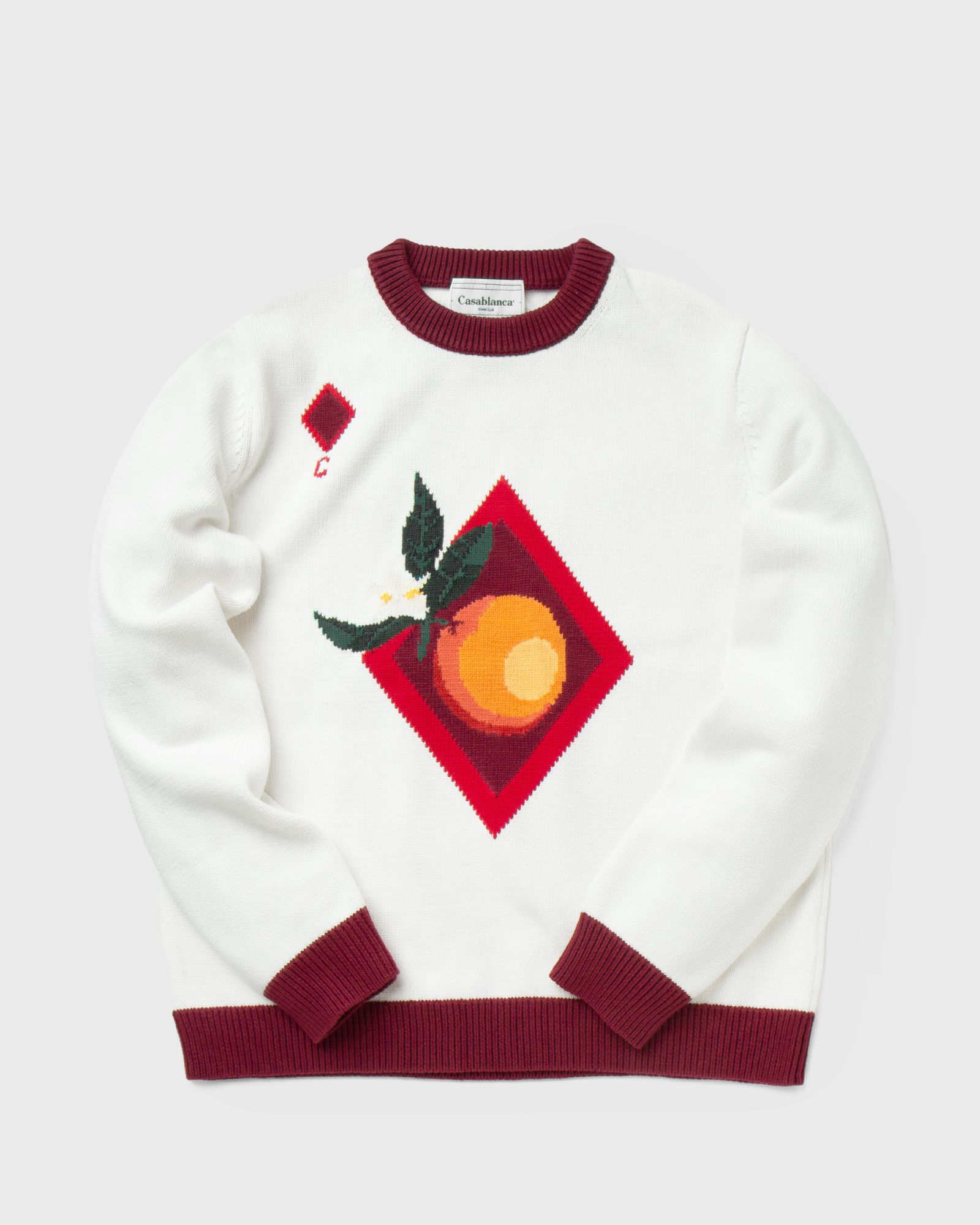 ORANGE CARD INTARSIA SWEATER