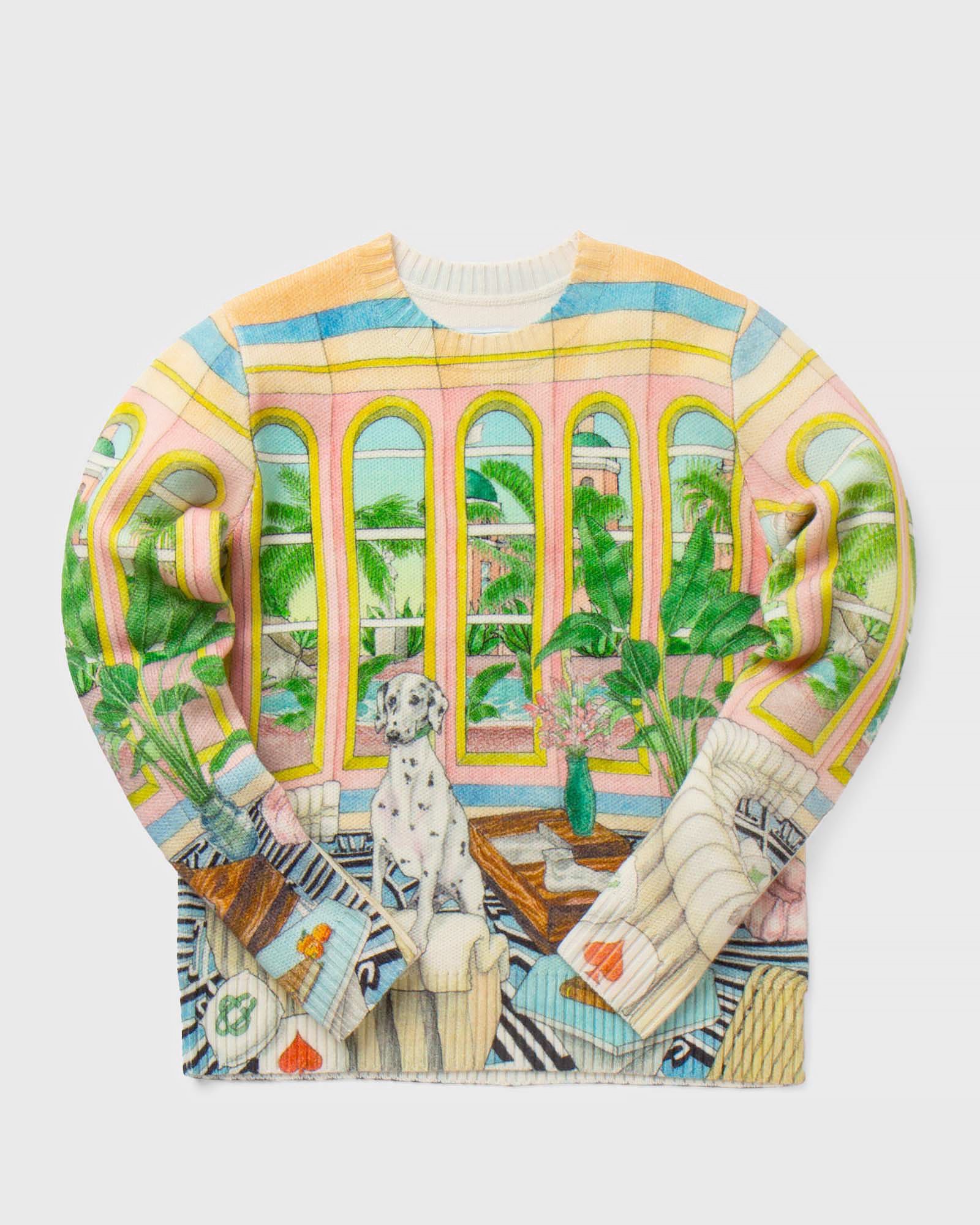 PRINTED CREW SWEATER