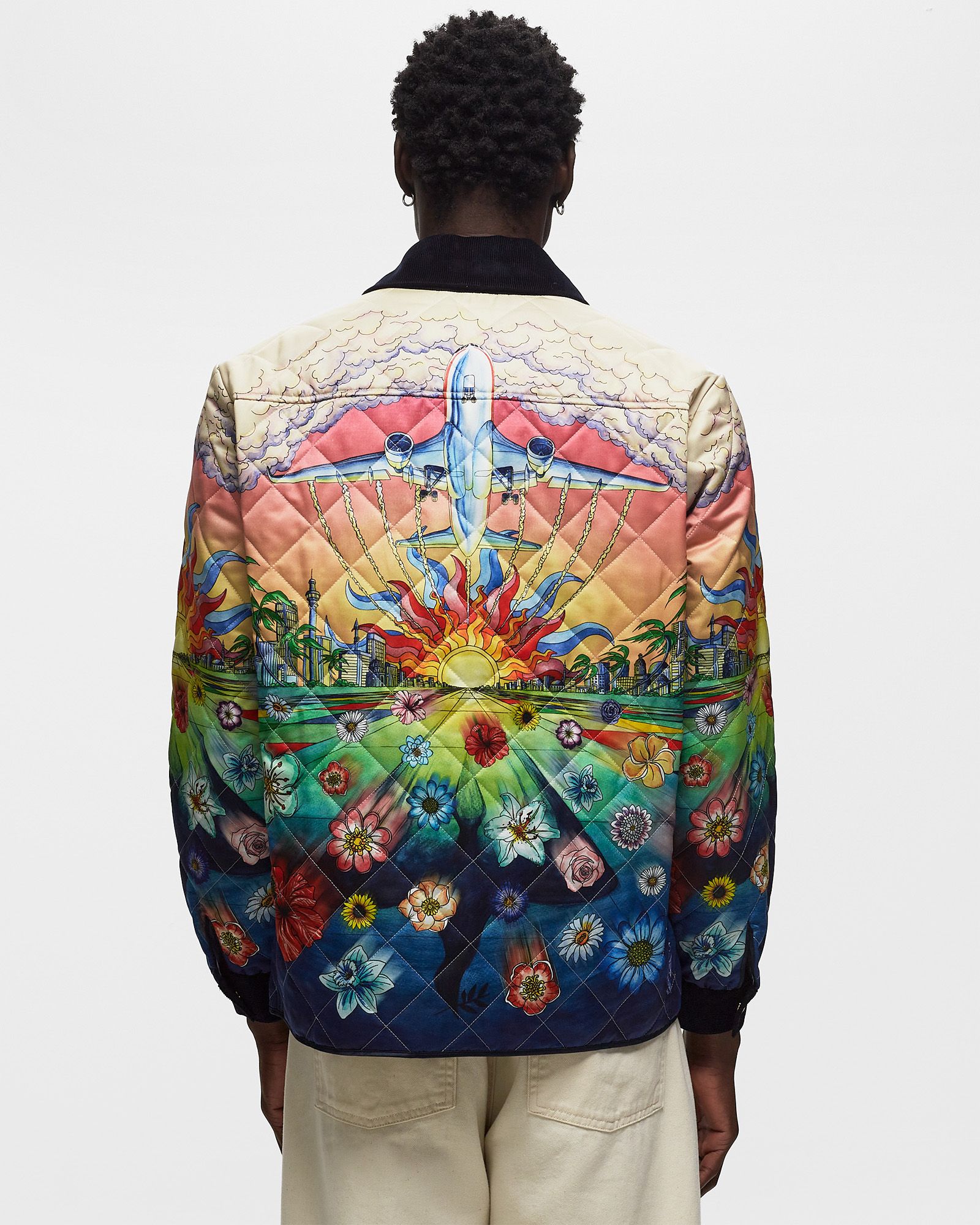 PRINTED AND QUILTED HUNTING JACKET