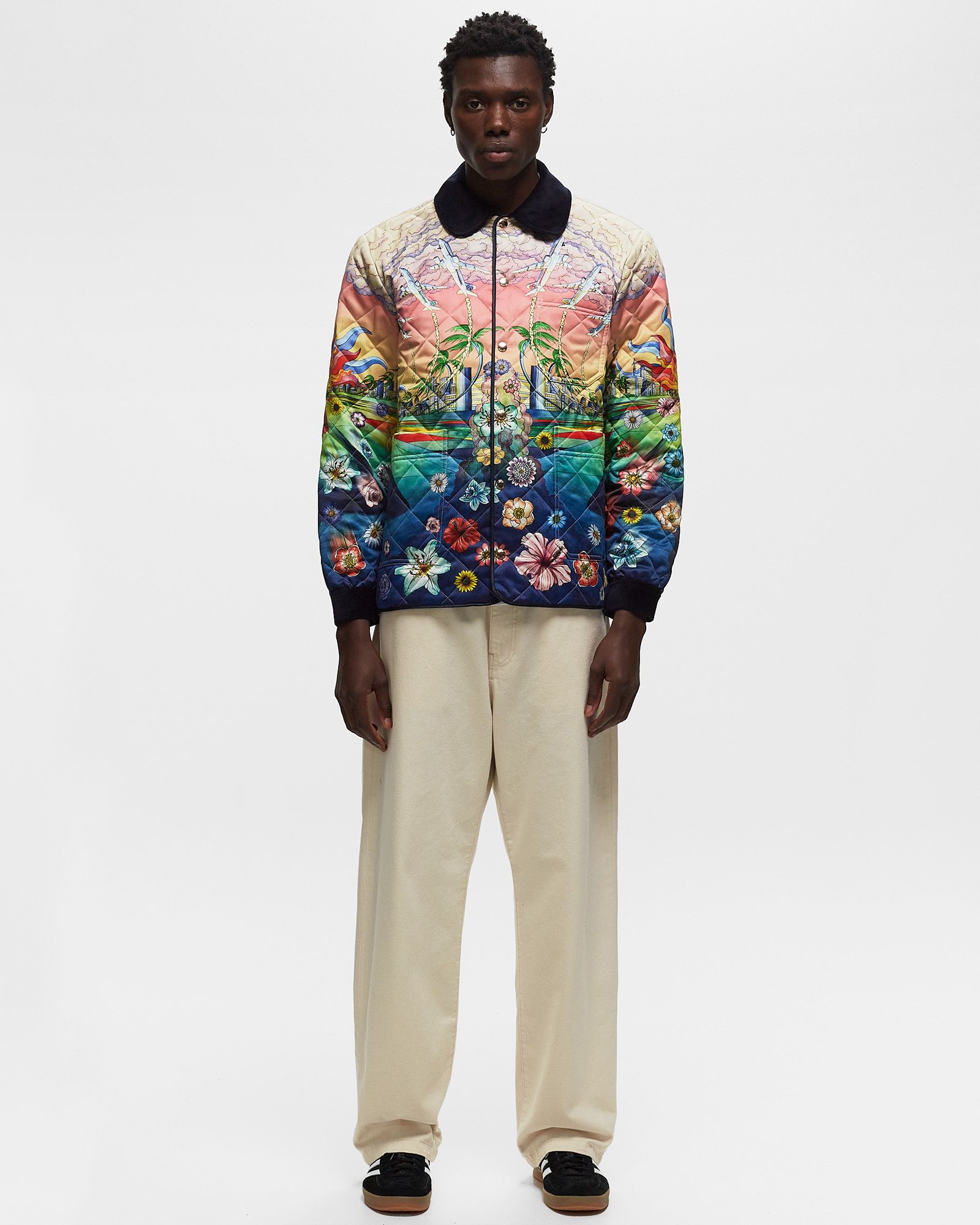 PRINTED AND QUILTED HUNTING JACKET