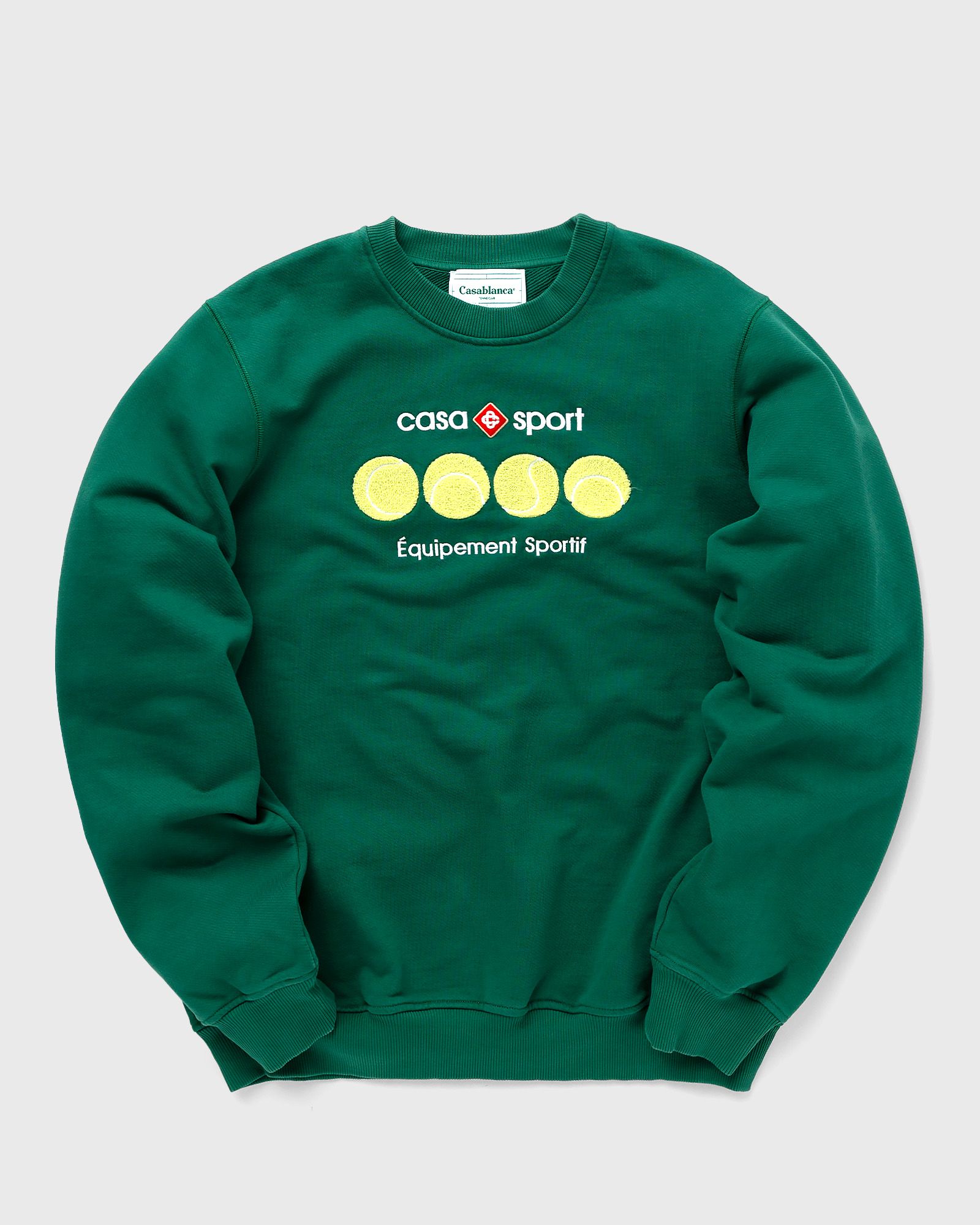 Casablanca - casa sport tennis balls chenille embroidered sweat men sweatshirts green in größe:xxl