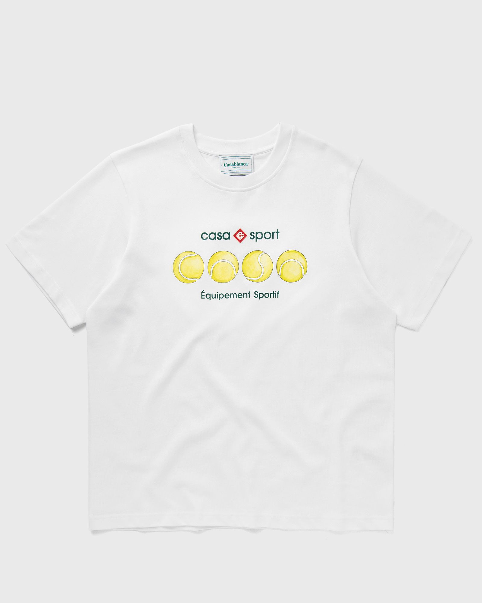 Casablanca - casa sport tennis balls printed t-shirt men shortsleeves white in größe:l